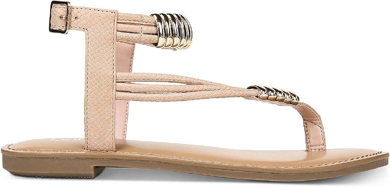 bar III Women's Vella Flat Sandals  Color Blush Snake Size 6M