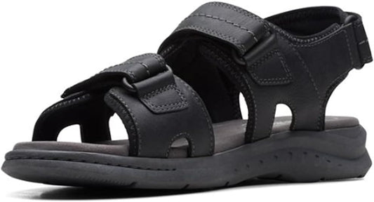 Clarks Men's Walkford Casual Walk Sandals  Color Black Leather Size 10.5M