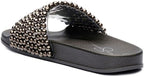 Jessica Simpson Women's Saycie Slip On Comfort Pool Slides  Color Gunmetal Size 6M