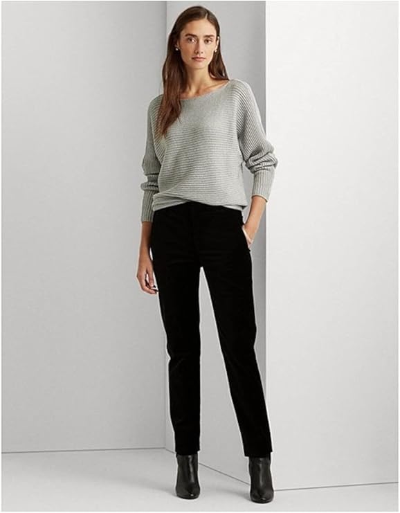 Lauren Ralph Lauren Women's Dolman-Sleeve Boatneck Sweater  Silver Lurex Size M