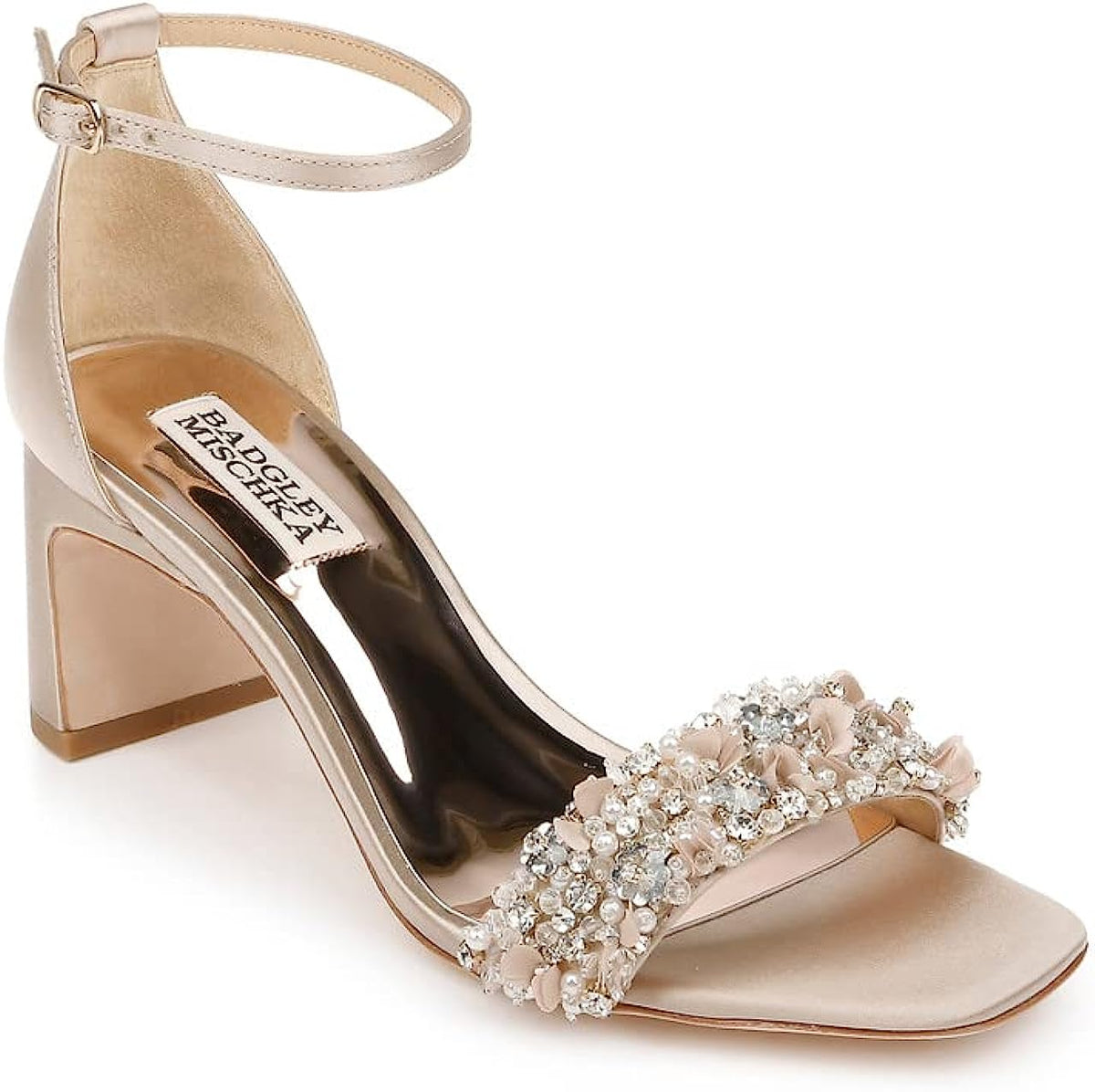 Badgley Mischka Women's Teela Heeled Sandals  Pearl Nude Size 11