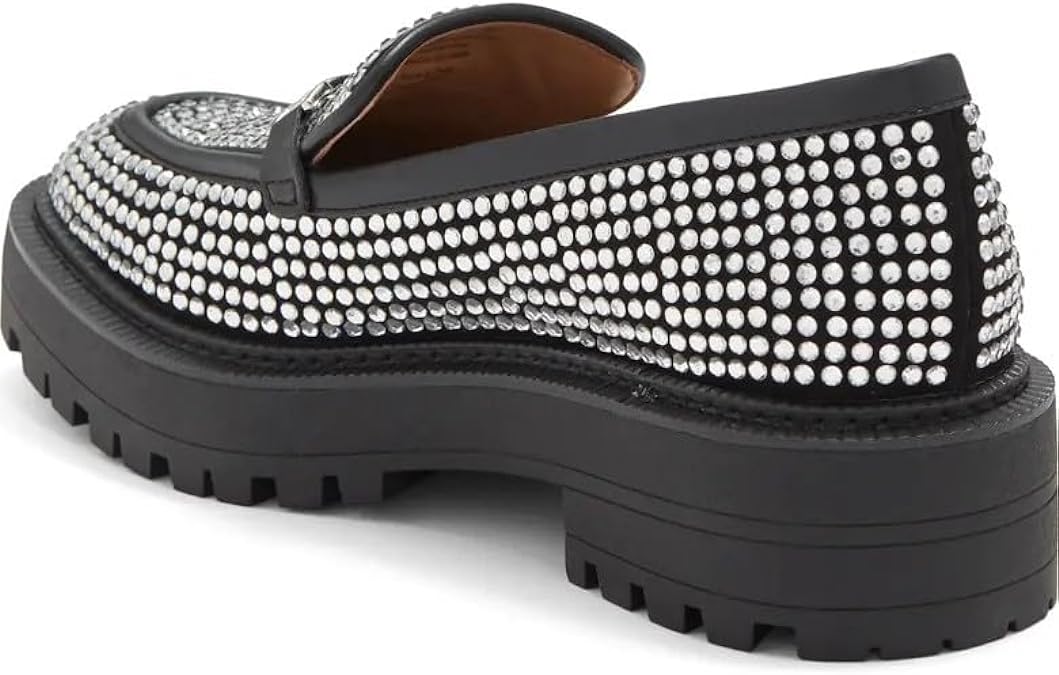 Sam Edelman Women's	Laurs Fashion Rounded Toe Platform Loafer  Color Glitz Black Size 7.5M