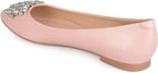 Journee Collection Women's Renzo Faux Leather Pointed Toe Jewel Flats  Color Pink Size 9M