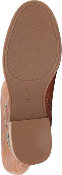 Lucky Brand Women's Karesi Leather Stacked Heel Knee-High Boot  Color Whiskey Size 7M