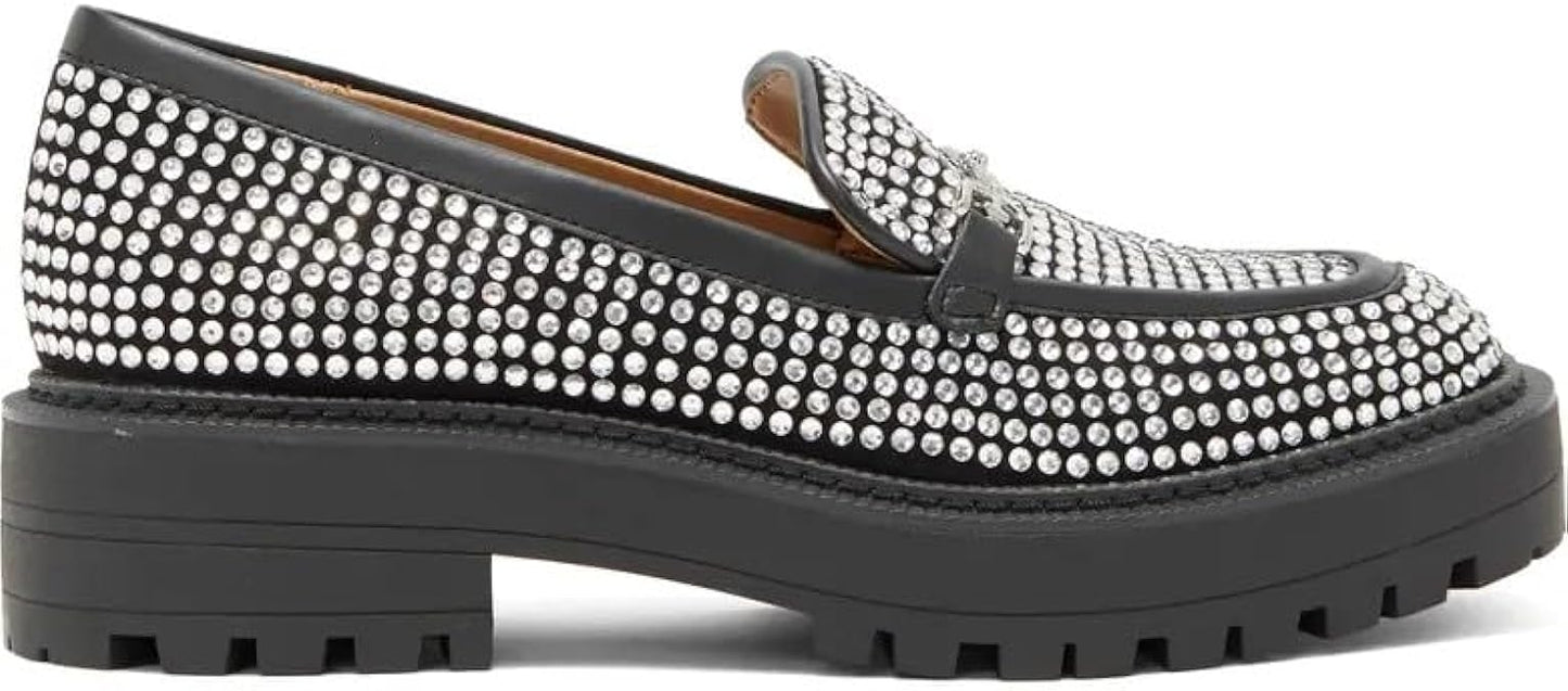 Sam Edelman Women's	Laurs Fashion Rounded Toe Platform Loafer  Color Glitz Black Size 7.5M