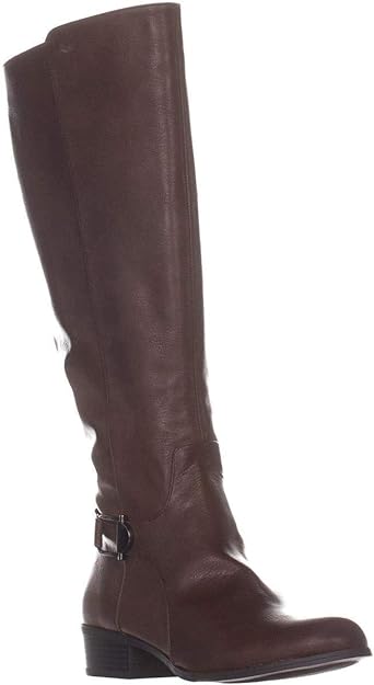 Alfani Kallumm Almond Toe Knee High Fashion Boots  Cognac Size 8 Wide Calf