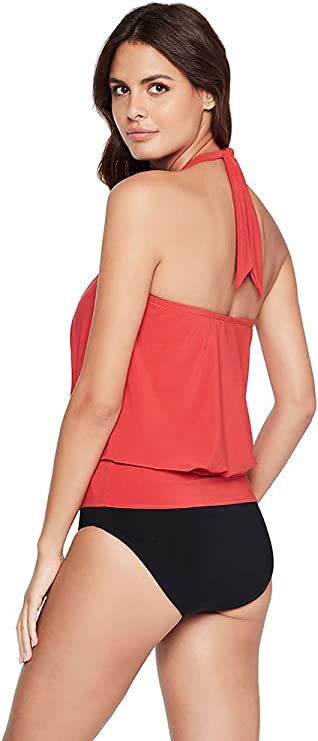 Magicsuit Debbie Halter Tie Underwire Bra Tankini Top  Color Coral Sands Size 14