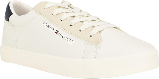 Tommy Hilfiger Men's Ribby Lace Up Fashion Sneakers  Cream/Beige/Navy Size 13