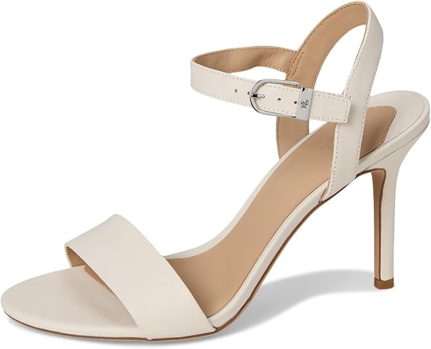 Lauren Ralph Lauren Women's Gwen Ankle-Strap Dress Sandals  Soft White Size 5.5