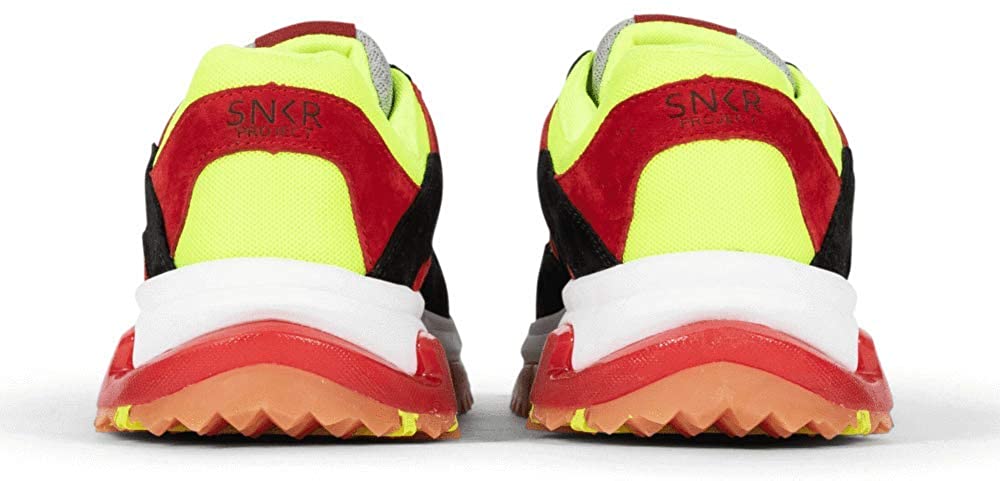 SNKR Project Men's Prospect Park Sneaker  Black/Red/Yellow Size 10