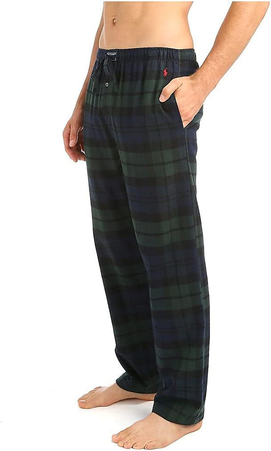 Polo Ralph Lauren Men's Plaid Flannel Pajama Pants  Color Blue/Green Size L