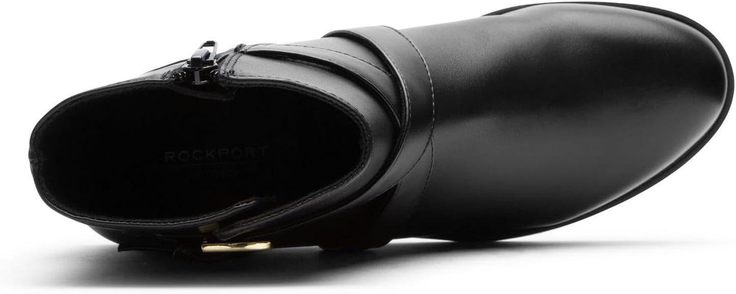 Rockport Women's Vicky Buckled Ankle Boots  Color Black Leather Size 6.5M