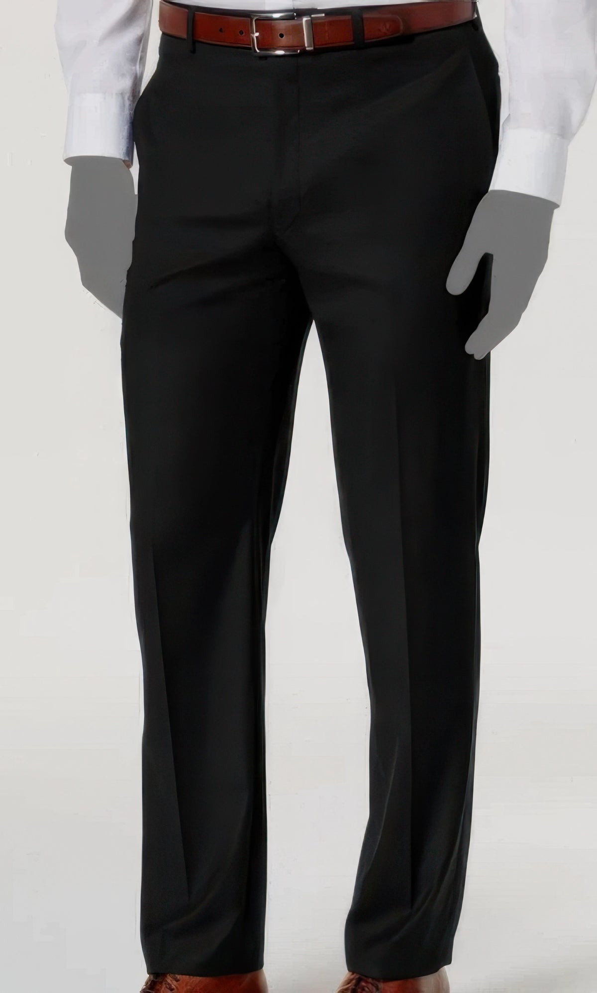 LAUREN RALPH LAUREN Men's Classic Fit Flat Front Dress Pants  Black 36WX32L