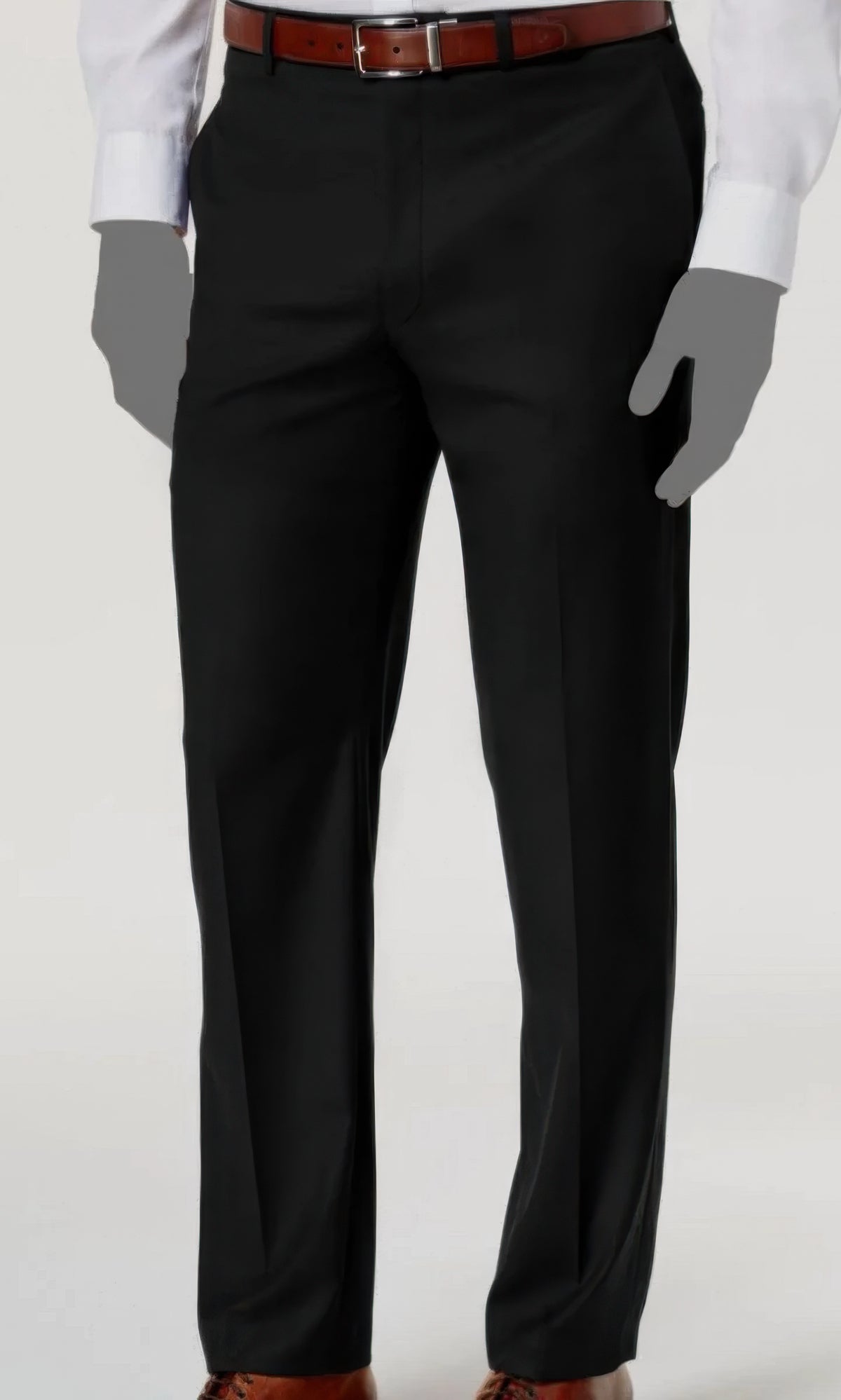 LAUREN RALPH LAUREN Men's Classic Fit Flat Front Dress Pants  Black 36WX32L