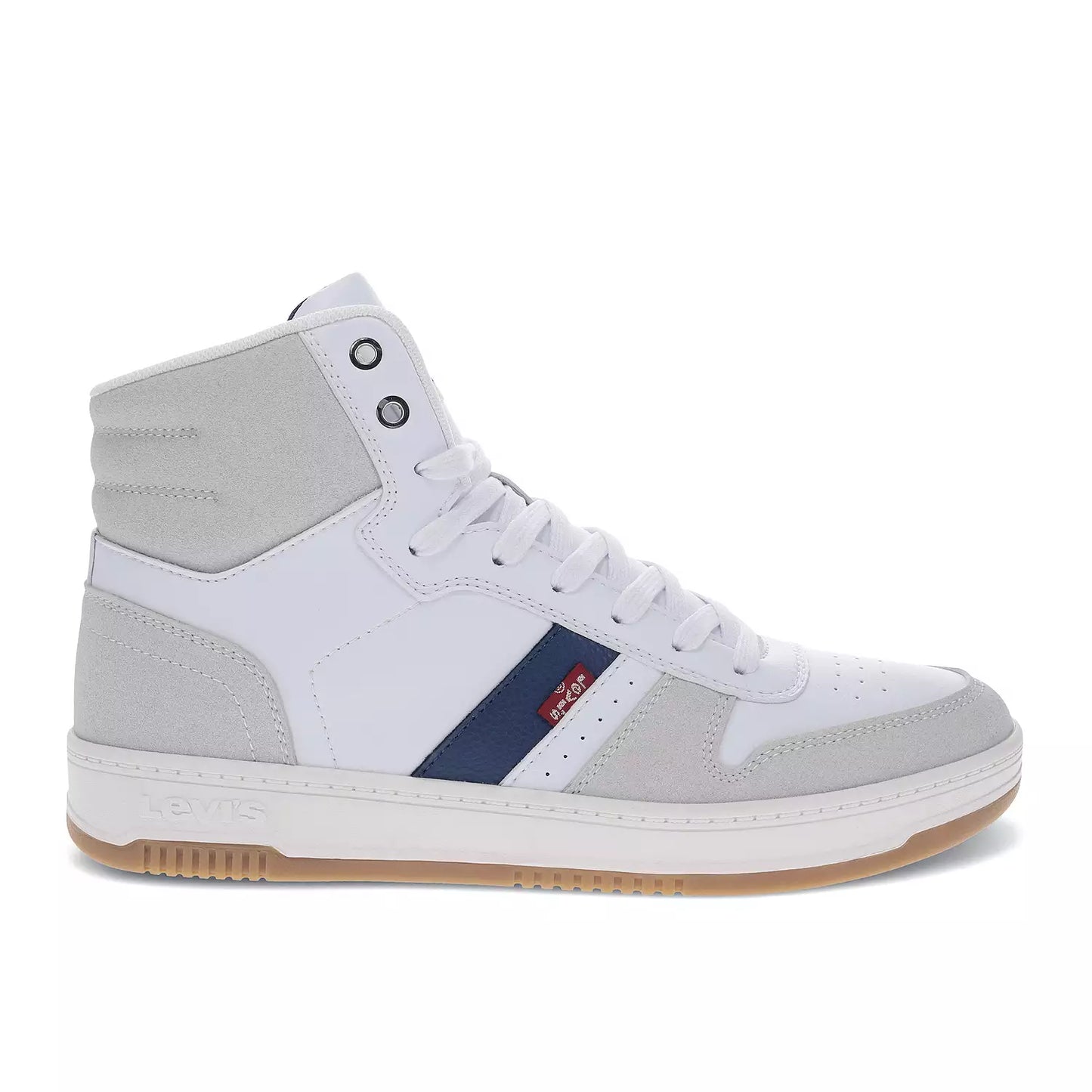Levis Men's Drive High-top La Winter Sneakers  White/Cappuccino/Mocha Size 12