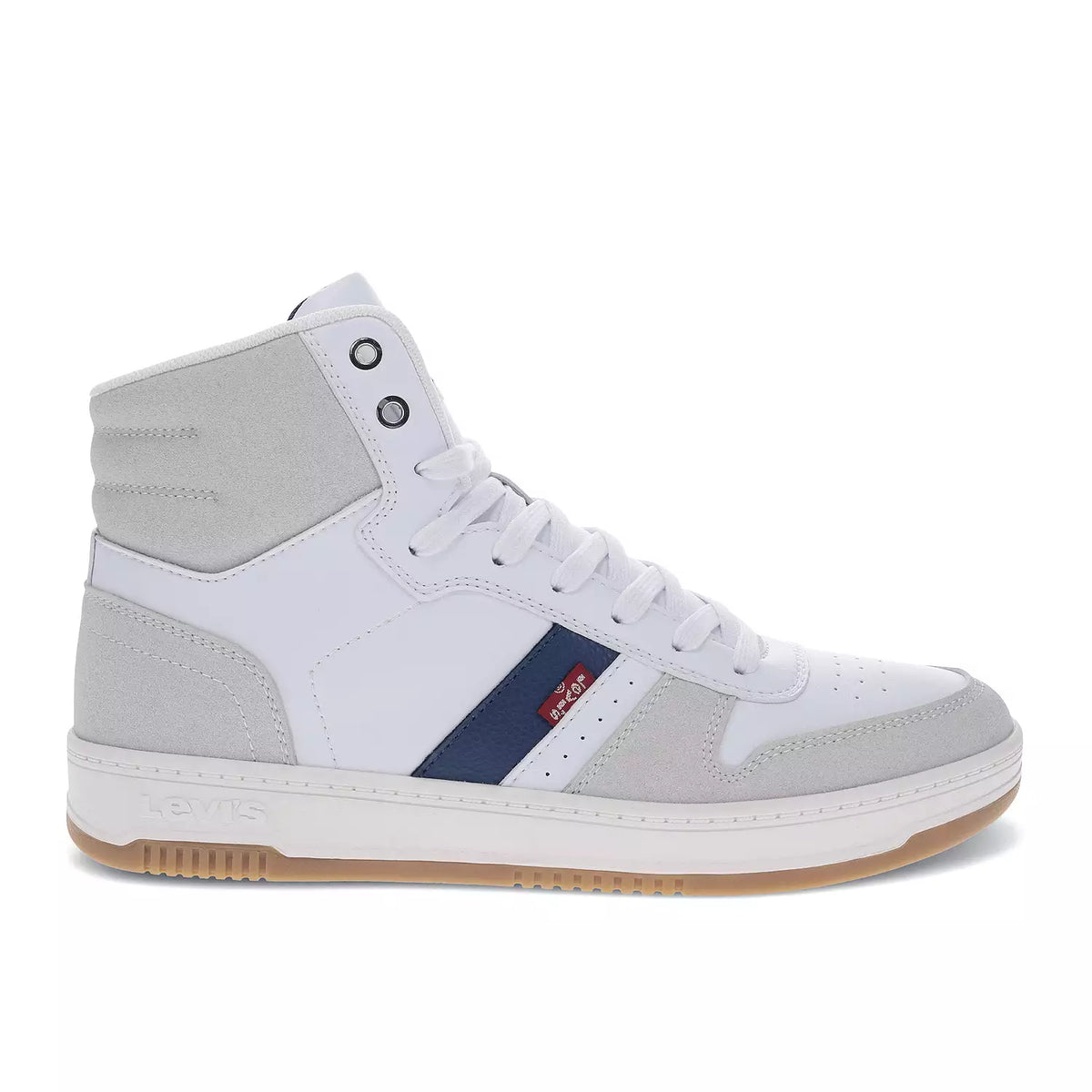 Levis Men's Drive High-top La Winter Sneakers  White/Cappuccino/Mocha Size 12
