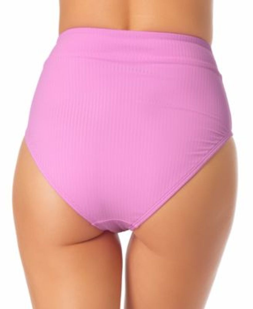 California Waves Juniors High-Waist Bikini Bottom  Color Orchid Size XL