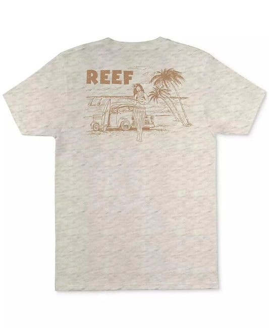 REEF Men's Hulagirly Short-Sleeve T-Shirt  Oatmeal Heather Size S