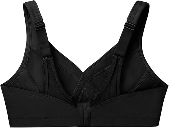 Glamorise Plus Size MagicLift Seamless Sports Wirefree Bra  Black Size 44F