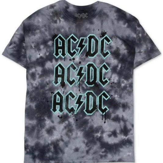 Love Tribe Women's Plus Size ACDC Tie-Dye T-Shirt  Color Black/White Size 3X