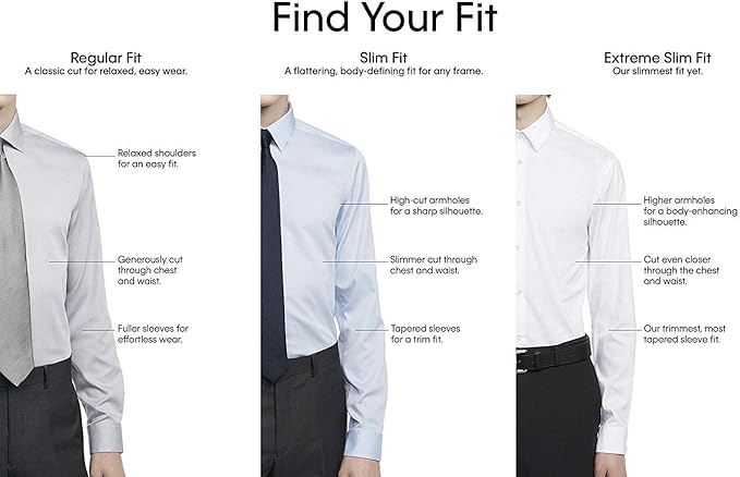 Calvin Klein STEEL Men's Slim-Fit Non-Iron Dress Shirt  White 16.5 34/35