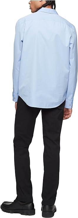 Calvin Klein Men's Solid Pocket Button-Down Easy Shirt  Color Serenity Size XL