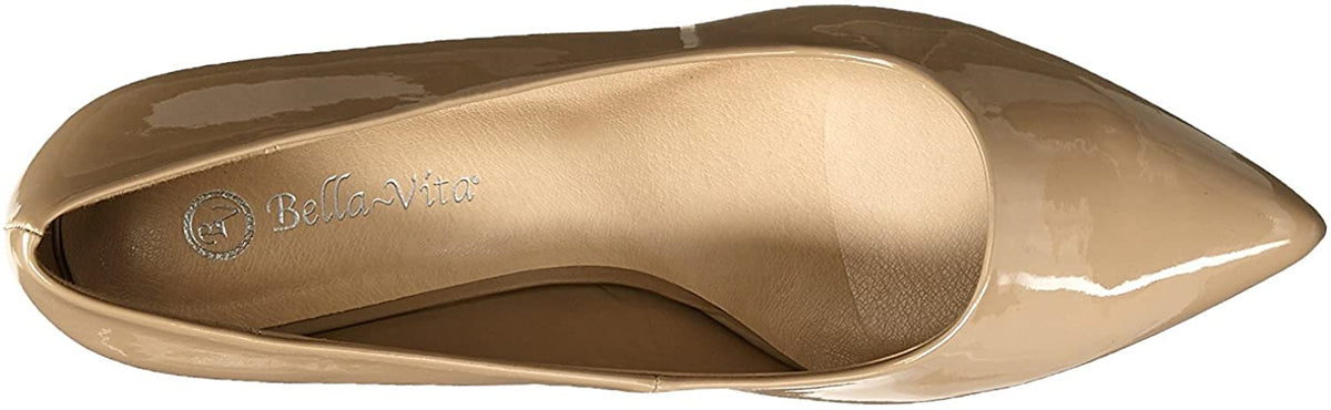 Bella Vita Women's Define II Dress Pump  Color Nude Patent Size 7.5WW