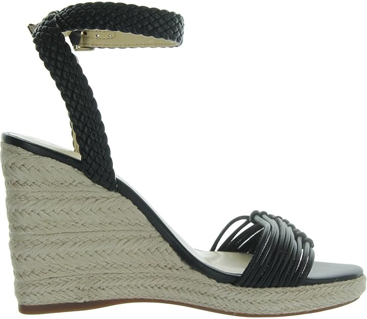 Jessica Simpson Women's Talise Knotted Strappy Platform Wedge Sandal  Black Size 9.5