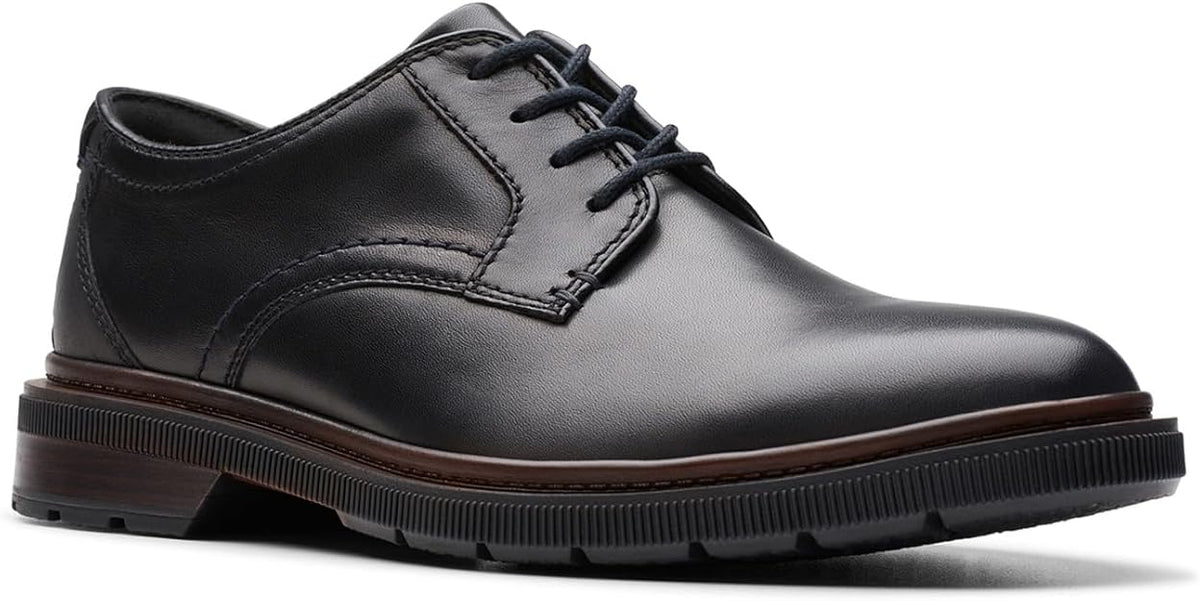 Clarks Men's Burchill Derby Lace Up Dress Shoes  Black Size 12