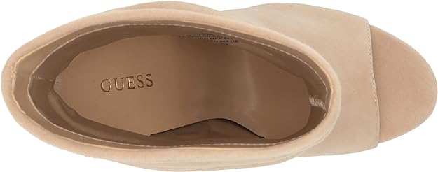 GUESS Women's Adilee Peep Toe Ankle Boots  Color Beige Suede Size 8.5M