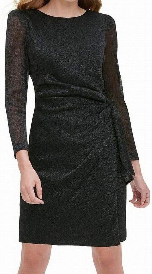 Tommy Hilfiger Metallic Sheath Dress  Color Black Size 6