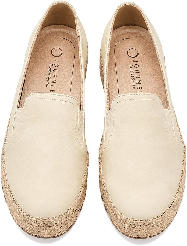 Journee Collection Women's Catalina Slip On Espadrilles  Bone Size 6