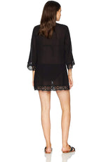 La Blanca V-Neck Tunic Swimsuit Cover Up  Color Black Size S