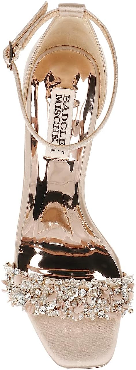 Badgley Mischka Women's Teela Heeled Sandals  Pearl Nude Size 11