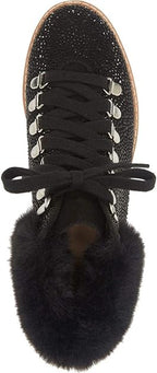 INC International Concepts Women's Pravale Embellished Short Lace-Up Boots Color Black Bling Size 12M