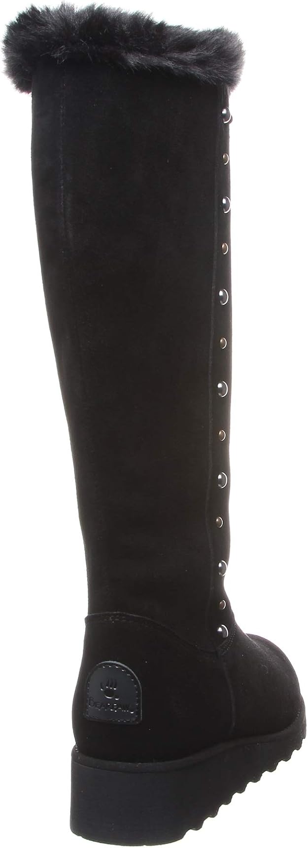 Bearpaw Women's Dorothy Knee High Boots  Black II Suede/Faux Fur Size 5