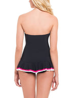 Profile by Gottex Tutti Frutti Sweetheart Peplum One-Piece Swimsuit  Color Black Size 8