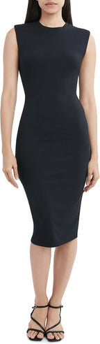 BCBGeneration Women's Knit Rib Midi Dress  Color Black Size XS