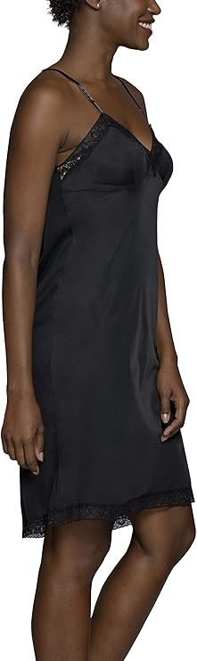 Vanity Fair Women's Anti-Static Nylon Full Slips for Under Dress  Midnight Black Size S