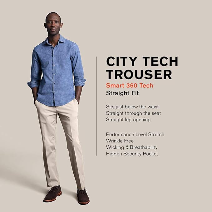 Dockers Men's City Tech Trouser Straight Fit Pants  Color Nightwatch Blue W38xL32