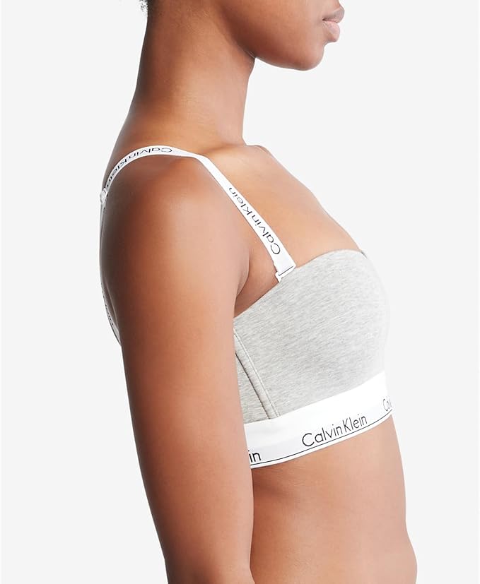 Calvin Klein Women's Modern Cotton Lightly Lined Bra  Grey Heather Size S