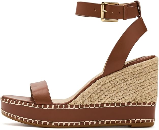 Lauren Ralph Lauren Women's Hilarie Espadrille Platform Wedge Sandals  Lauren Tan Size 8