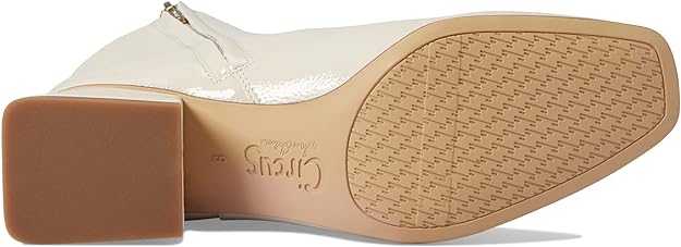 Circus NY Women's Daysi Kitten Block-Heel Ankle Boots  Color Vanilla Bean Crinkle Patent Size 6.5M