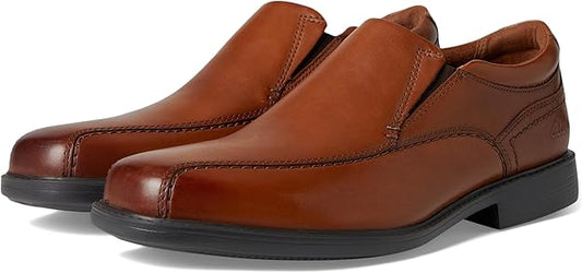 Clarks Men's Collection Dresslite Step Loafer  Dark Tan Leather Size 9.5W