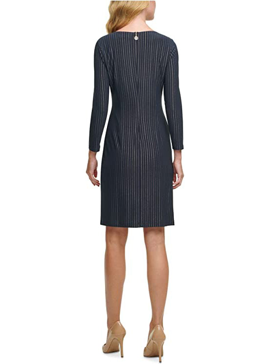 Tommy Hilfiger Women's Shift Dress  Color Sky Captain/Gold Size 16