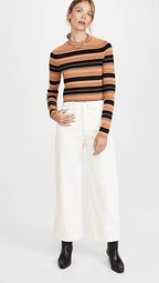 AG Jeans Women's Rosie Cropped Wide-Leg Jeans  Color Modern White Size 28