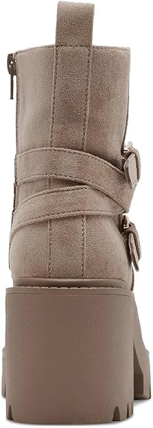 Madden Girl Women's Pike Moto Buckle Lug Sole Booties  Sand Size 9