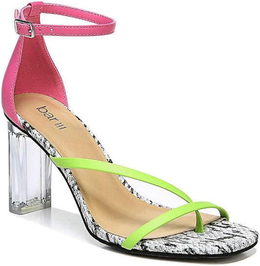 Bar III Women's Blakke Faux Leather Dressy Dress Sandals   Color Multi Smooth Size 8.5M