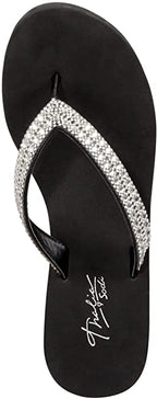 Thalia Sodi Women's Emira Embellished Wedge Sandals  Color Black Bling Size 6M