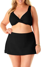 Anne Cole Plus Size Swim Skirt  Black Noire Size 22W